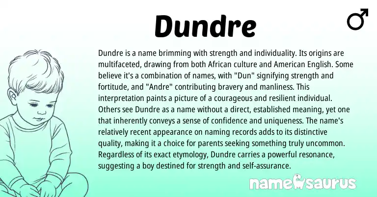 Infographic about Dundre name meaning, Dundre is a name from African origin(s).