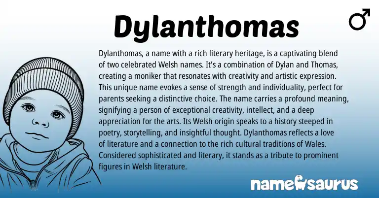 Infographic about Dylanthomas name meaning, Dylanthomas is a name from Welsh origin(s).