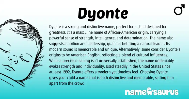 Infographic about Dyonte name meaning, Dyonte is a name from Other origin(s).