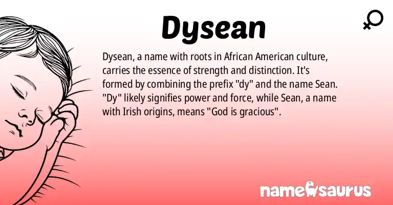 Infographic about Dysean name meaning, Dysean is a name from African American origin(s).