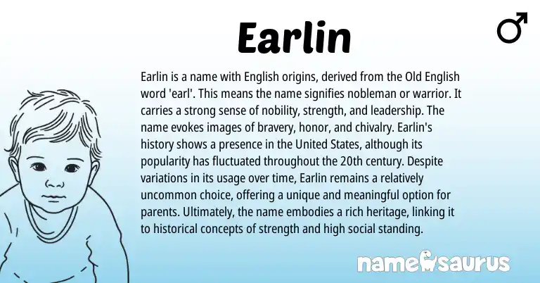 Infographic about Earlin name meaning, Earlin is a name from English origin(s).