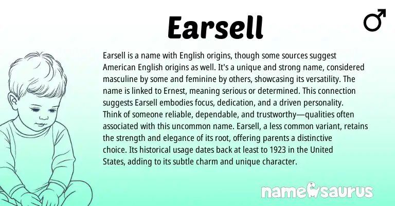 Infographic about Earsell name meaning, Earsell is a name from English origin(s).