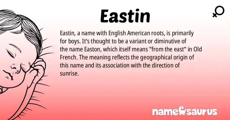 Infographic about Eastin name meaning, Eastin is a name from English (American) origin(s).