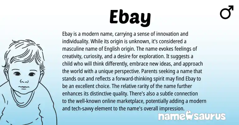 Infographic about Ebay name meaning, Ebay is a name from Other origin(s).