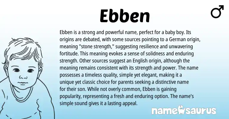 Infographic about Ebben name meaning, Ebben is a name from Germanic, Dutch origin(s).