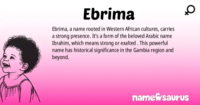 Infographic about Ebrima name meaning, Ebrima is a name from Western African origin(s).