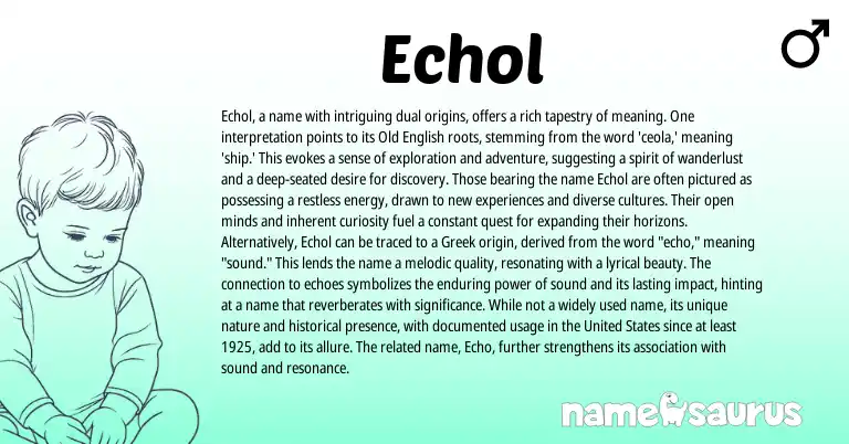 Infographic about Echol name meaning, Echol is a name from English origin(s).