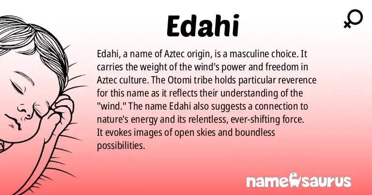 Infographic about Edahi name meaning, Edahi is a name from Aztec origin(s).