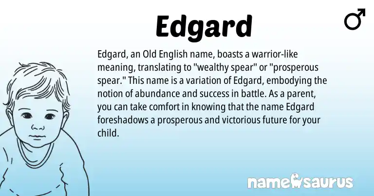 Infographic about Edgard name meaning, Edgard is a name from Old English origin(s).