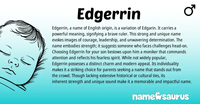 Infographic about Edgerrin name meaning, Edgerrin is a name from English origin(s).