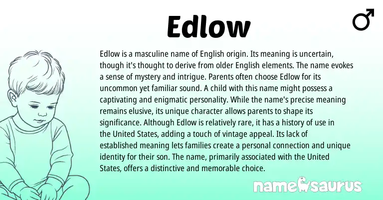 Infographic about Edlow name meaning, Edlow is a name from English origin(s).