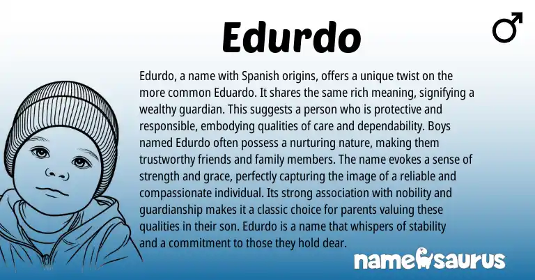Infographic about Edurdo name meaning, Edurdo is a name from Portuguese, Spanish origin(s).