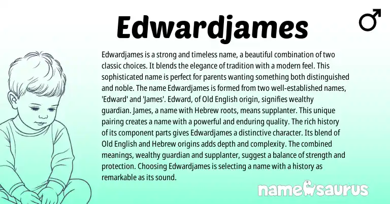 Infographic about Edwardjames name meaning, Edwardjames is a name from English origin(s).