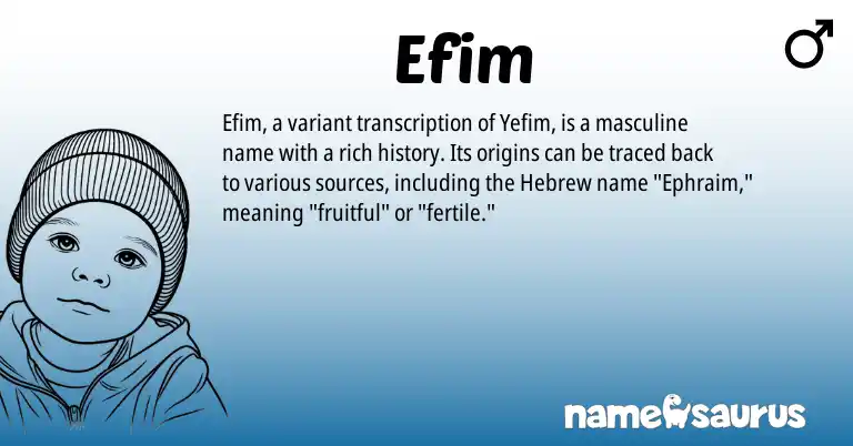 Infographic about Efim name meaning, Efim is a name from Hebrew origin(s).