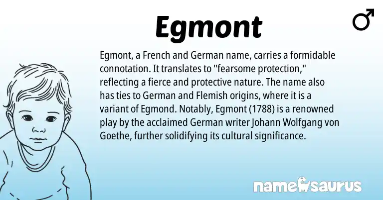 Infographic about Egmont name meaning, Egmont is a name from German, French, Flemish origin(s).