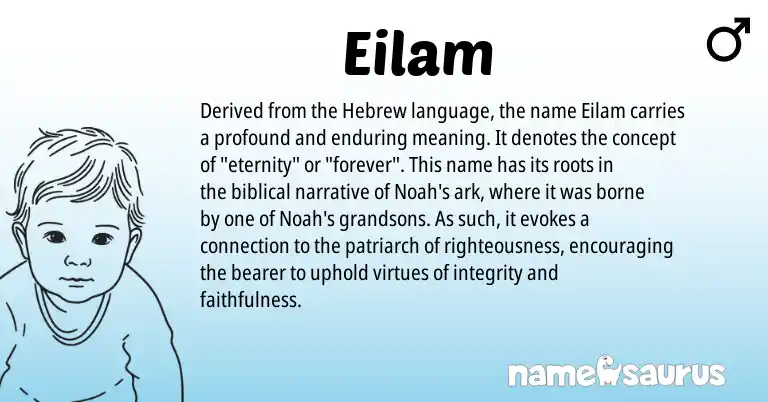 Infographic about Eilam name meaning, Eilam is a name from Hebrew origin(s).