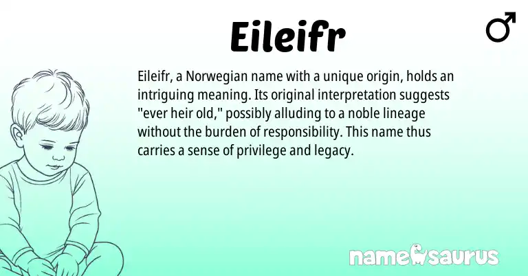 Infographic about Eileifr name meaning, Eileifr is a name from Norwegian origin(s).
