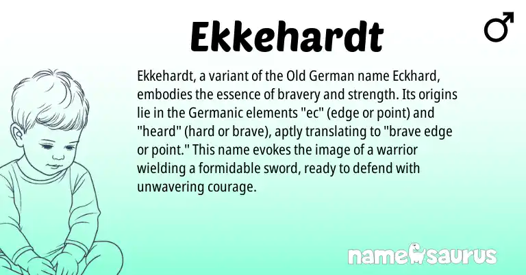 Infographic about Ekkehardt name meaning, Ekkehardt is a name from Old German, Germanic origin(s).