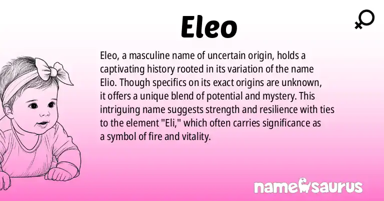 Infographic about Eleo name meaning, Eleo is a name from N/A origin(s).