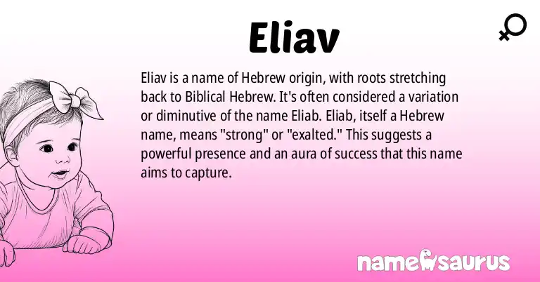 Infographic about Eliav name meaning, Eliav is a name from Hebrew, Biblical Hebrew origin(s).