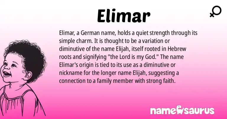 Infographic about Elimar name meaning, Elimar is a name from German origin(s).