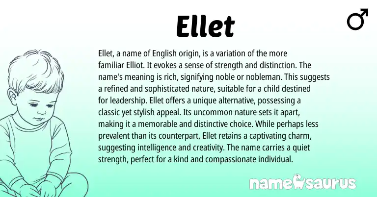 Infographic about Ellet name meaning, Ellet is a name from English origin(s).