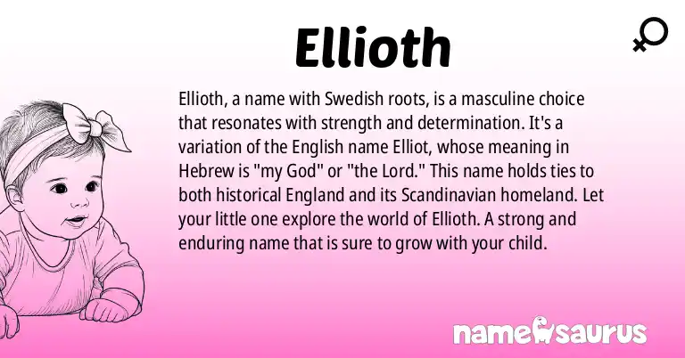 Infographic about Ellioth name meaning, Ellioth is a name from Swedish origin(s).