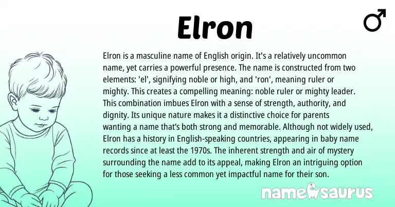 Infographic about Elron name meaning, Elron is a name from English origin(s).