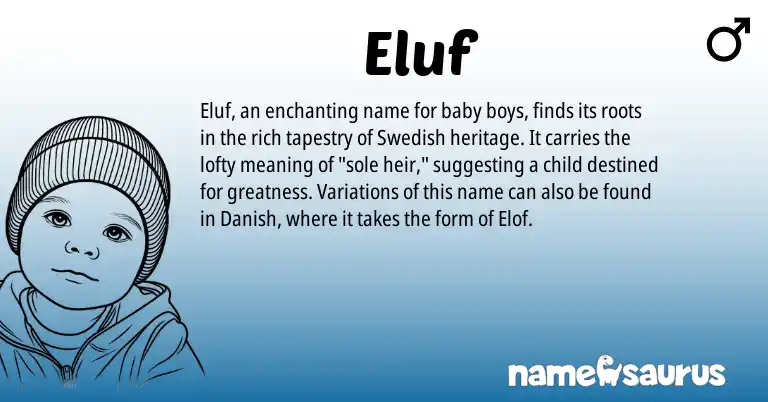 Infographic about Eluf name meaning, Eluf is a name from Swedish, Danish origin(s).