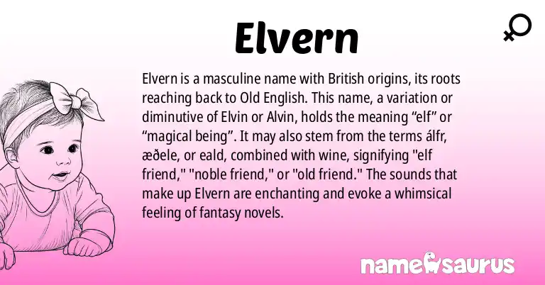 Infographic about Elvern name meaning, Elvern is a name from British origin(s).