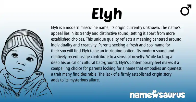 Infographic about Elyh name meaning, Elyh is a name from Other origin(s).