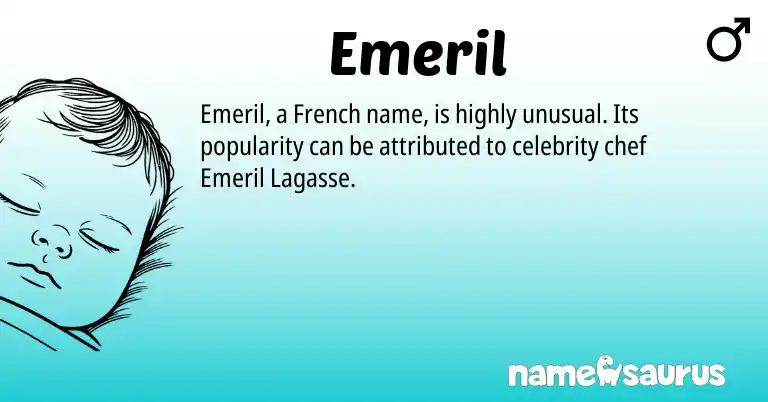 Infographic about Emeril name meaning, Emeril is a name from French origin(s).
