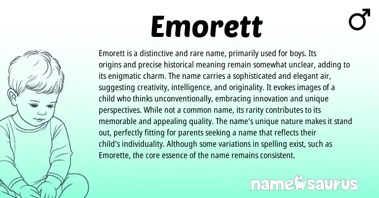 Infographic about Emorett name meaning, Emorett is a name from Other origin(s).