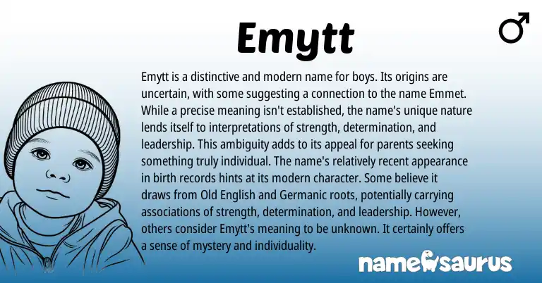 Infographic about Emytt name meaning, Emytt is a name from Other origin(s).