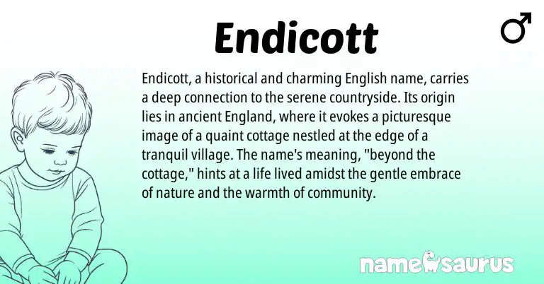 Infographic about Endicott name meaning, Endicott is a name from English, England origin(s).