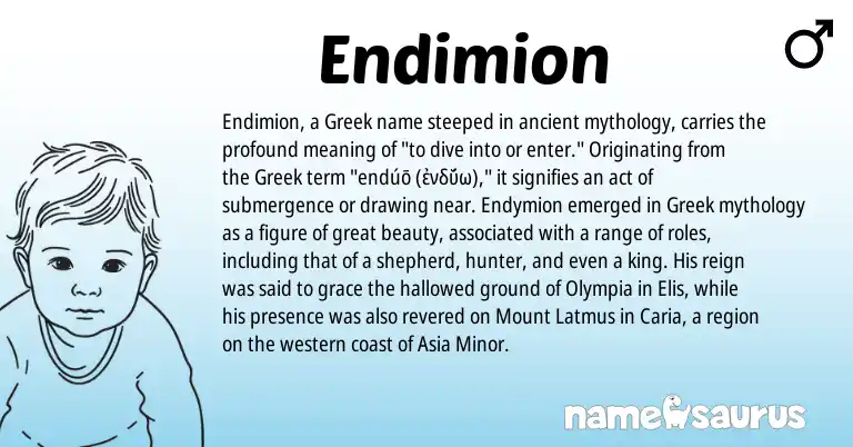 Infographic about Endimion name meaning, Endimion is a name from Greek origin(s).