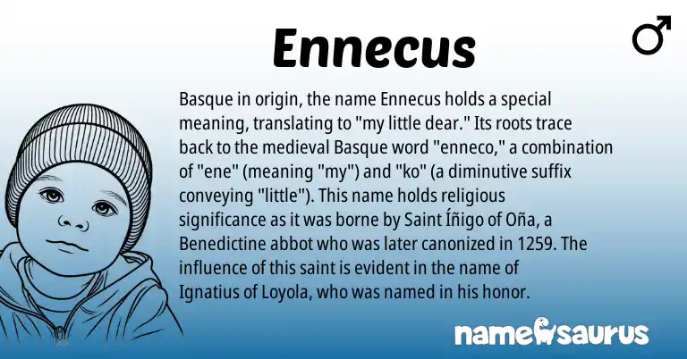 Infographic about Ennecus name meaning, Ennecus is a name from Basque origin(s).
