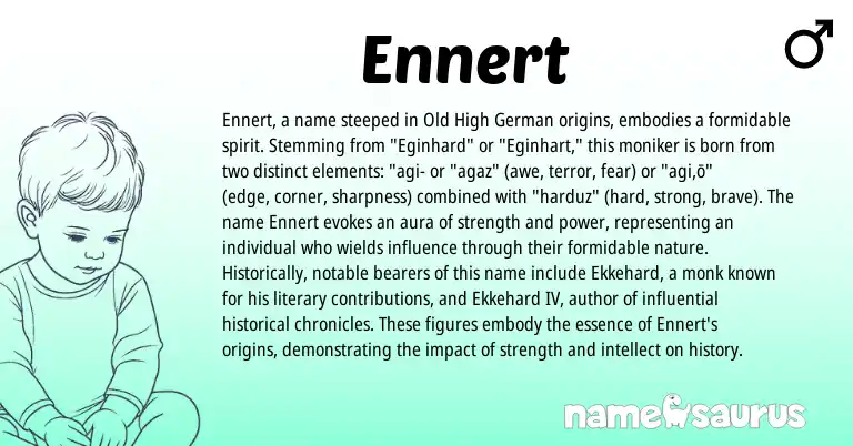 Infographic about Ennert name meaning, Ennert is a name from Old High German origin(s).