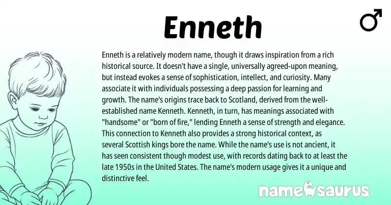 Infographic about Enneth name meaning, Enneth is a name from English origin(s).