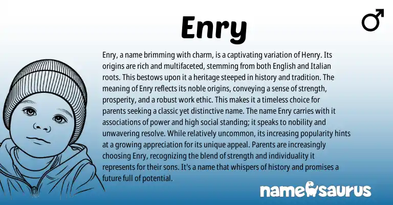 Infographic about Enry name meaning, Enry is a name from Other origin(s).