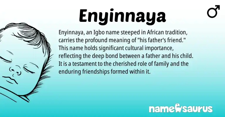 Infographic about Enyinnaya name meaning, Enyinnaya is a name from African, Igbo origin(s).