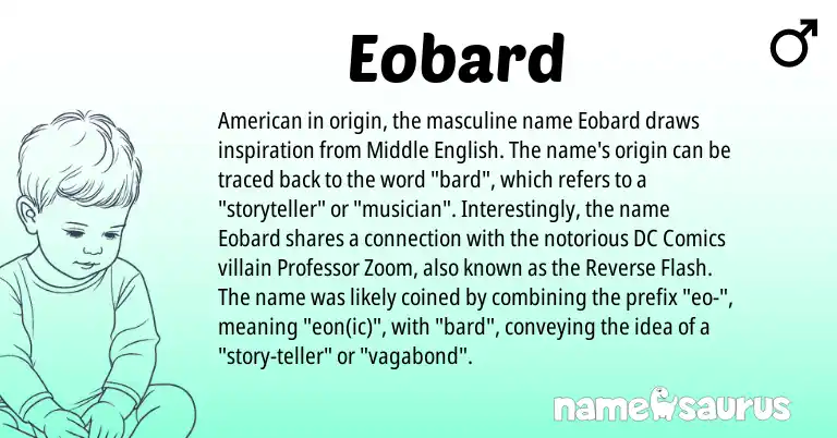Infographic about Eobard name meaning, Eobard is a name from Middle English, American origin(s).