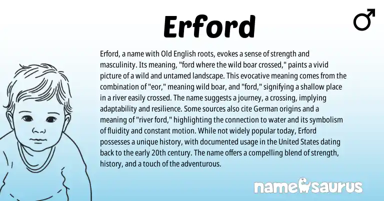 Infographic about Erford name meaning, Erford is a name from Germanic, English origin(s).