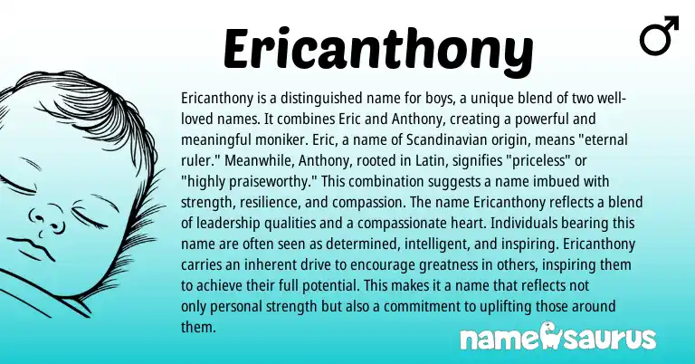 Infographic about Ericanthony name meaning, Ericanthony is a name from Scandinavian, Latin origin(s).