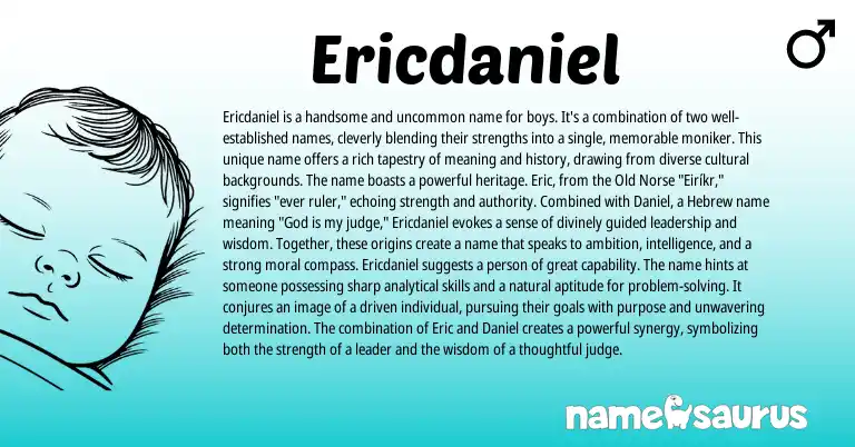 Infographic about Ericdaniel name meaning, Ericdaniel is a name from Scandinavian origin(s).