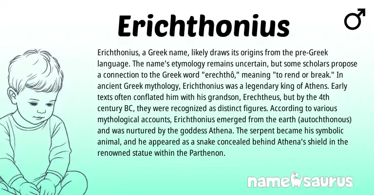 Infographic about Erichthonius name meaning, Erichthonius is a name from Greek origin(s).