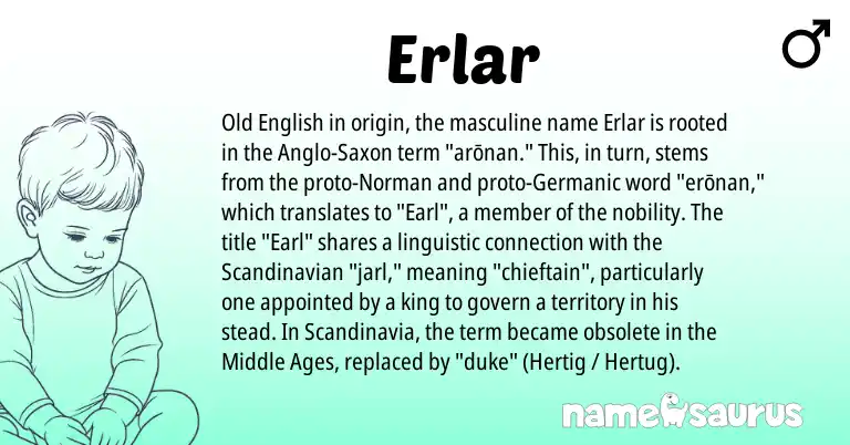 Infographic about Erlar name meaning, Erlar is a name from Anglo-Saxon, Scandinavian, Germanic, Old English, Norman origin(s).