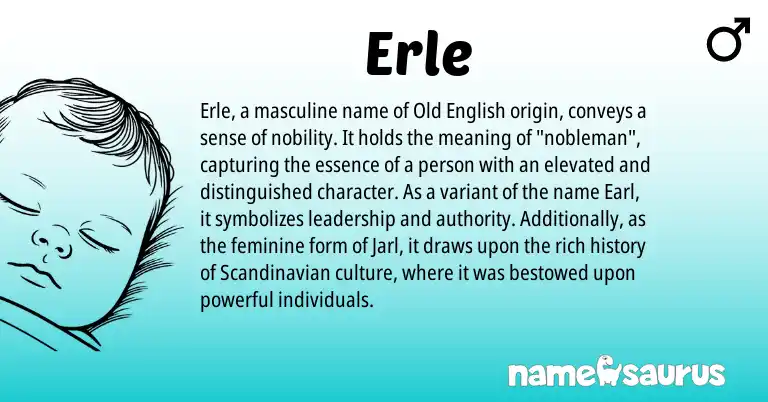 Infographic about Erle name meaning, Erle is a name from Old English, Scandinavian origin(s).