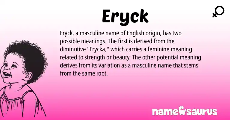 Infographic about Eryck name meaning, Eryck is a name from English origin(s).
