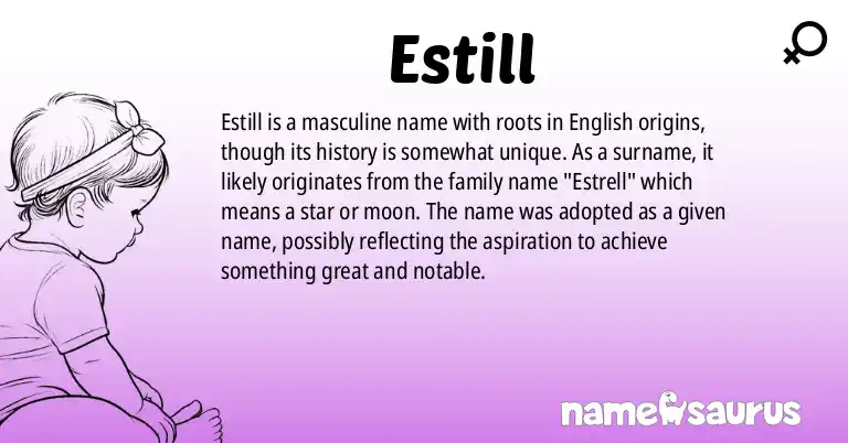 Infographic about Estill name meaning, Estill is a name from English origin(s).